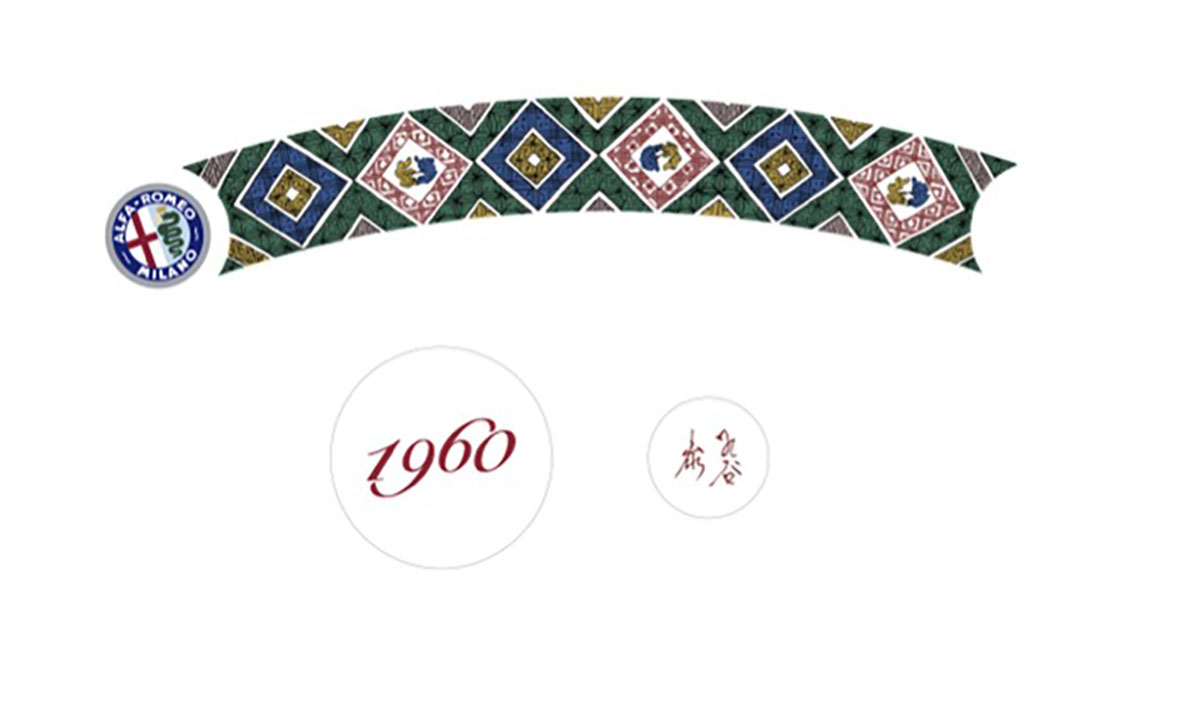 1960×石畳紋　 アルファ ロメオと九谷焼の縁が結んだ、伝承と伝統が呼応するぐい吞み